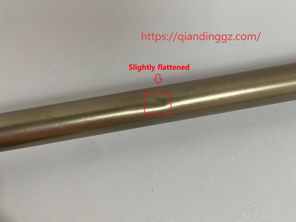 Condition note showing a slightly flattened area on the stainless steel shaft of Olympus WA53005A
