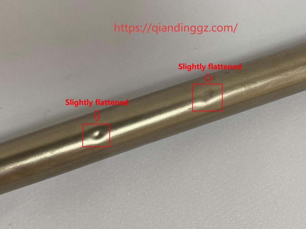 Condition note showing a slightly flattened area on the stainless steel shaft of Olympus WA53005A