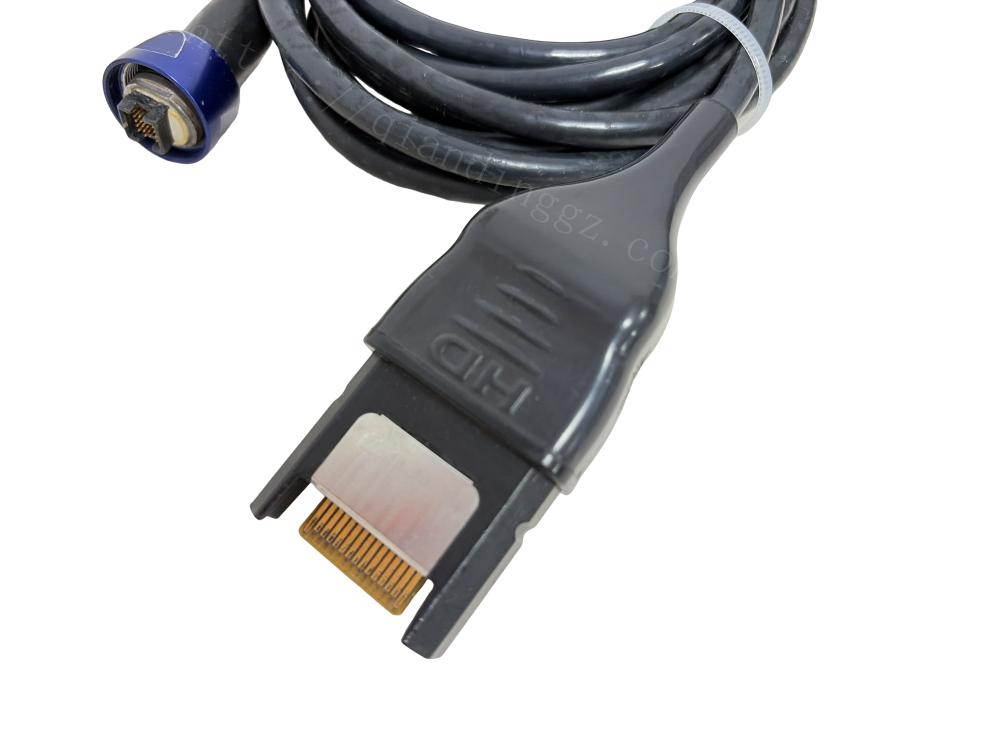 Close up of gold plated 20-pin connector for Stryker HD camera system