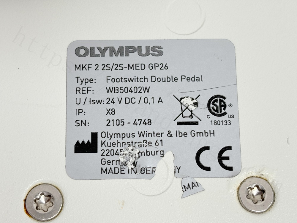 Olympus WB50402W Nameplate SN 2105 4748 Used