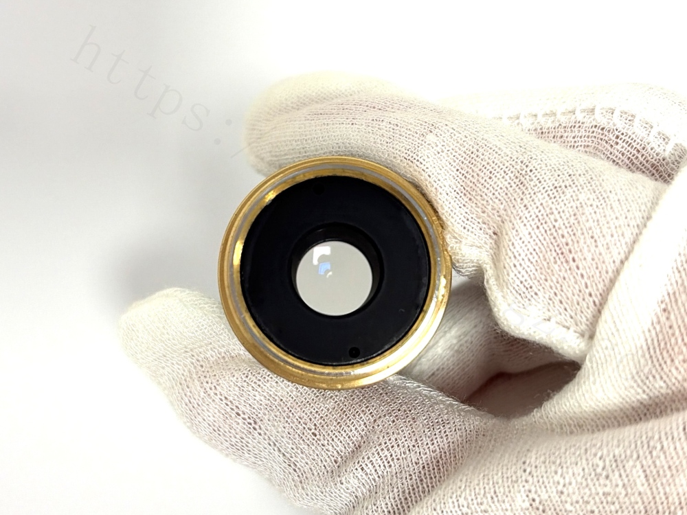 Rear mounting thread view of Nikon Plan 10X objective lens