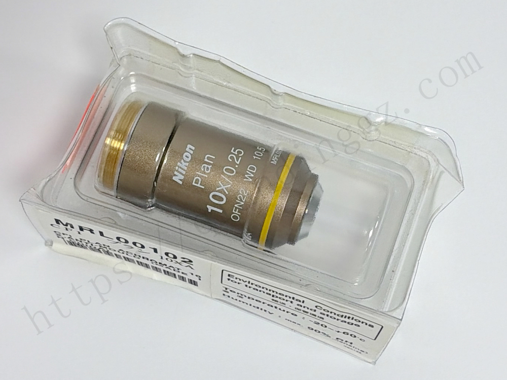 Nikon Plan 10X 0.25 Microscope Objective in original packaging