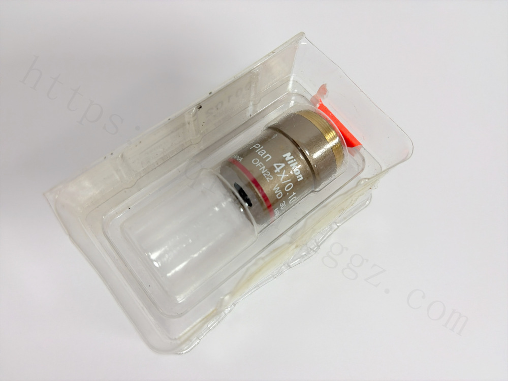 Nikon Plan 4X / 0.10 microscope objective lens in original case