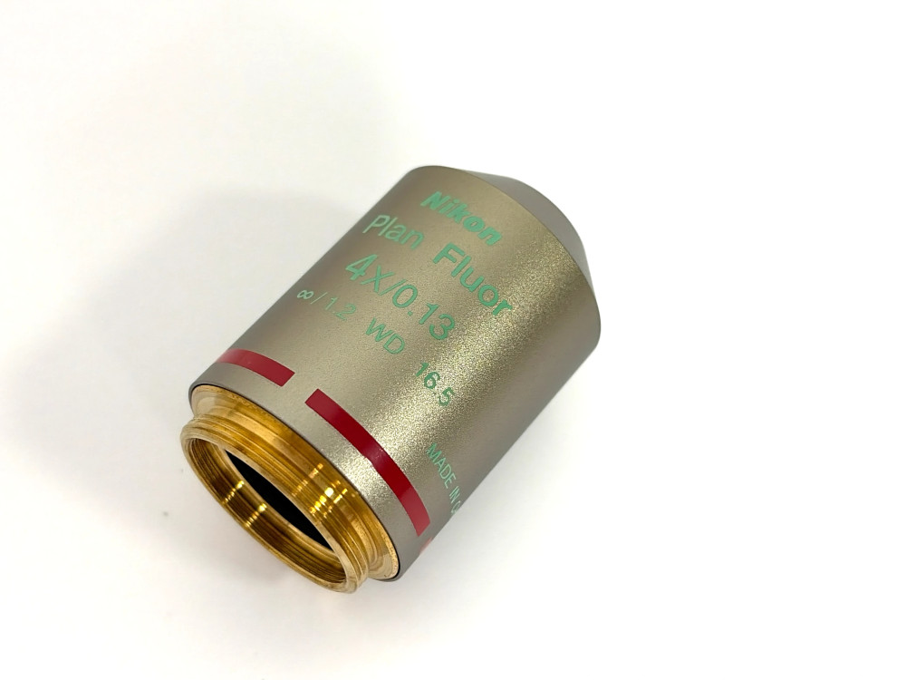 Nikon Plan Fluor 4x 0.13 Phase Contrast microscope objective, infinity 1.2