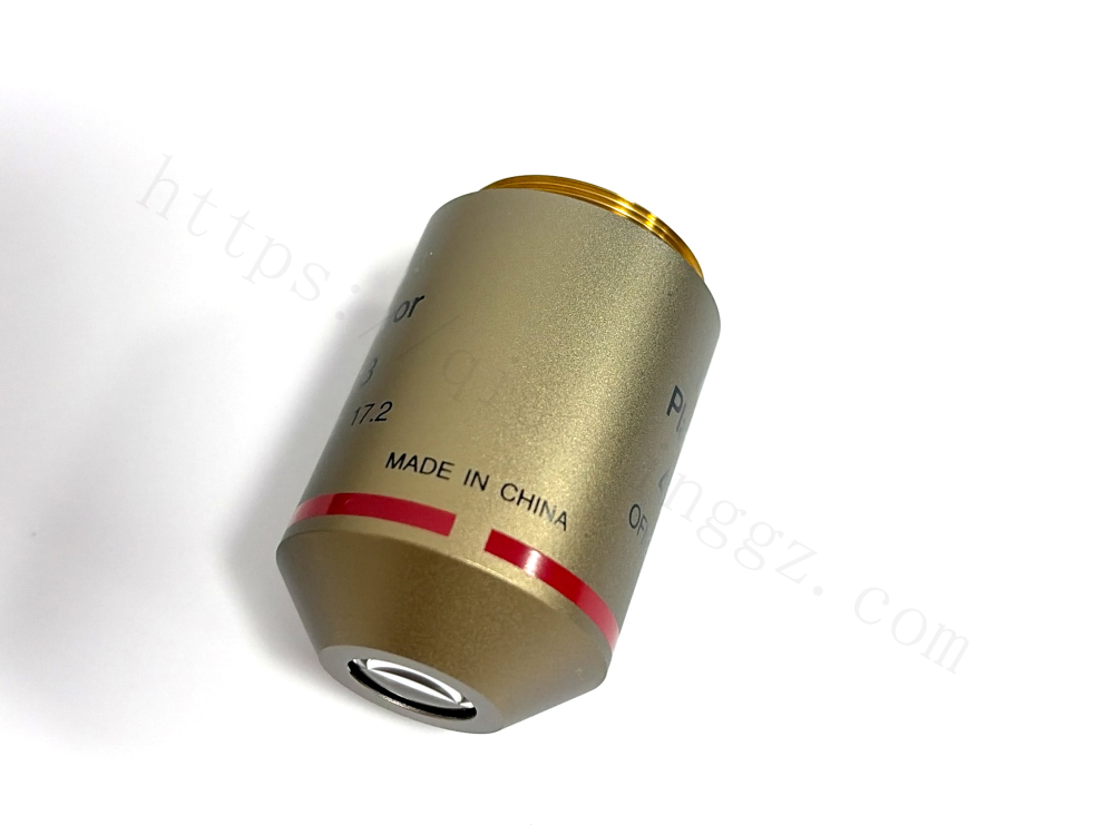 Nikon Plan Fluor 4x objective showing Made in China engraving