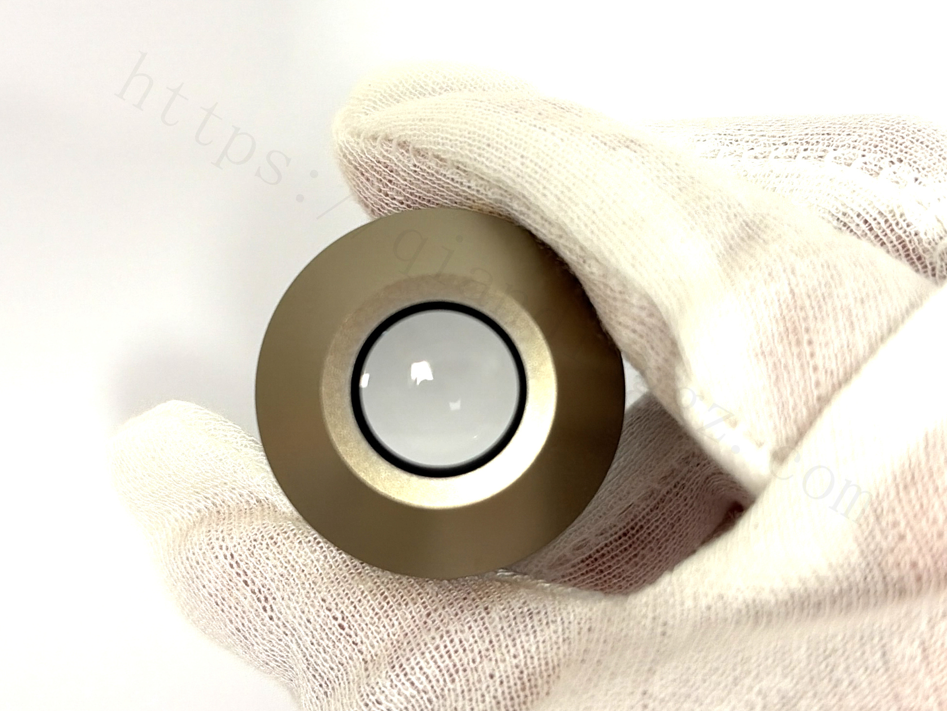Front lens element of Nikon Plan Fluor 10X/0.30 microscope objective
