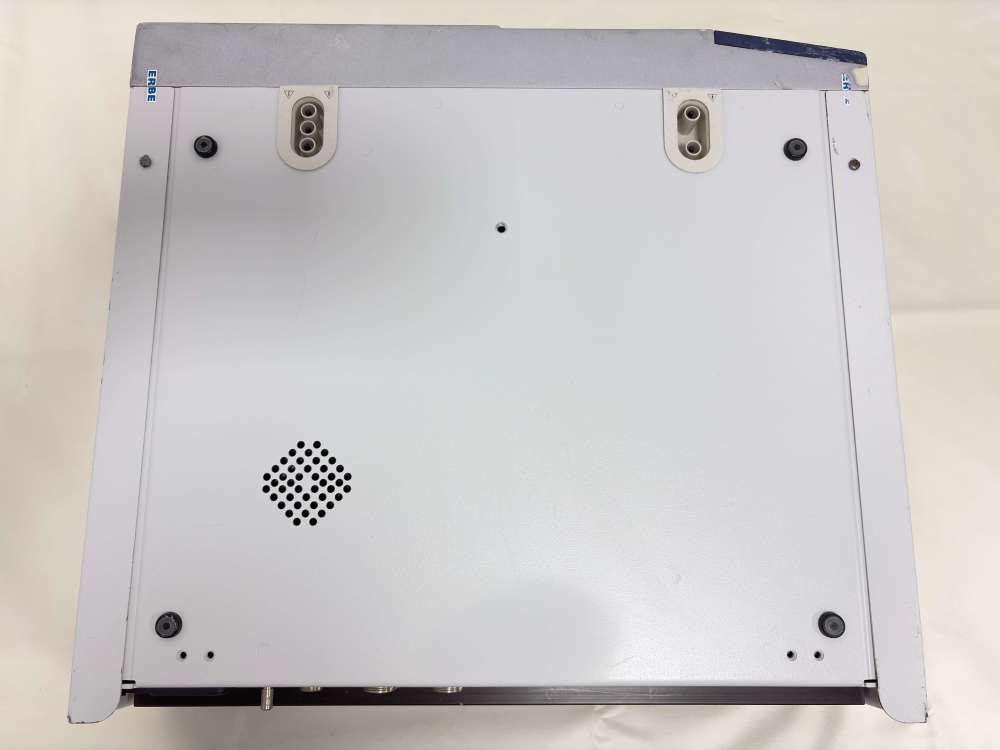 ERBE VIO 300 S electrosurgical unit bottom view, showing normal cosmetic wear and scratches on metal casing.