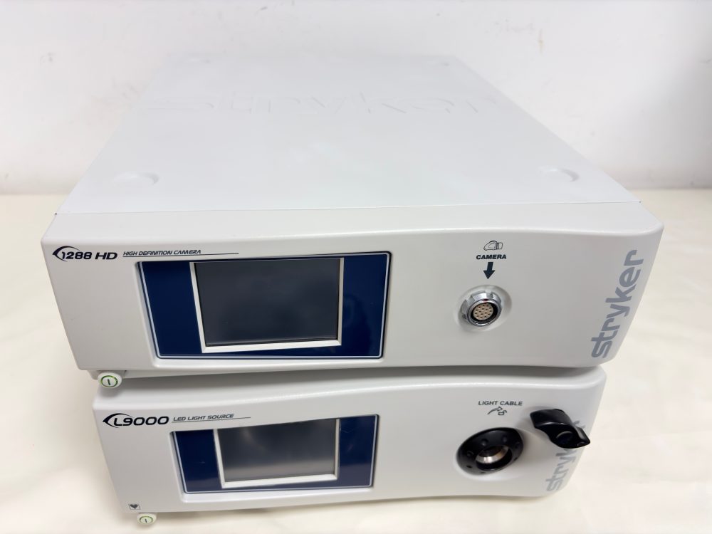 Pre-owned Stryker 1288 HD and L9000 endoscopy tower consoles front panel