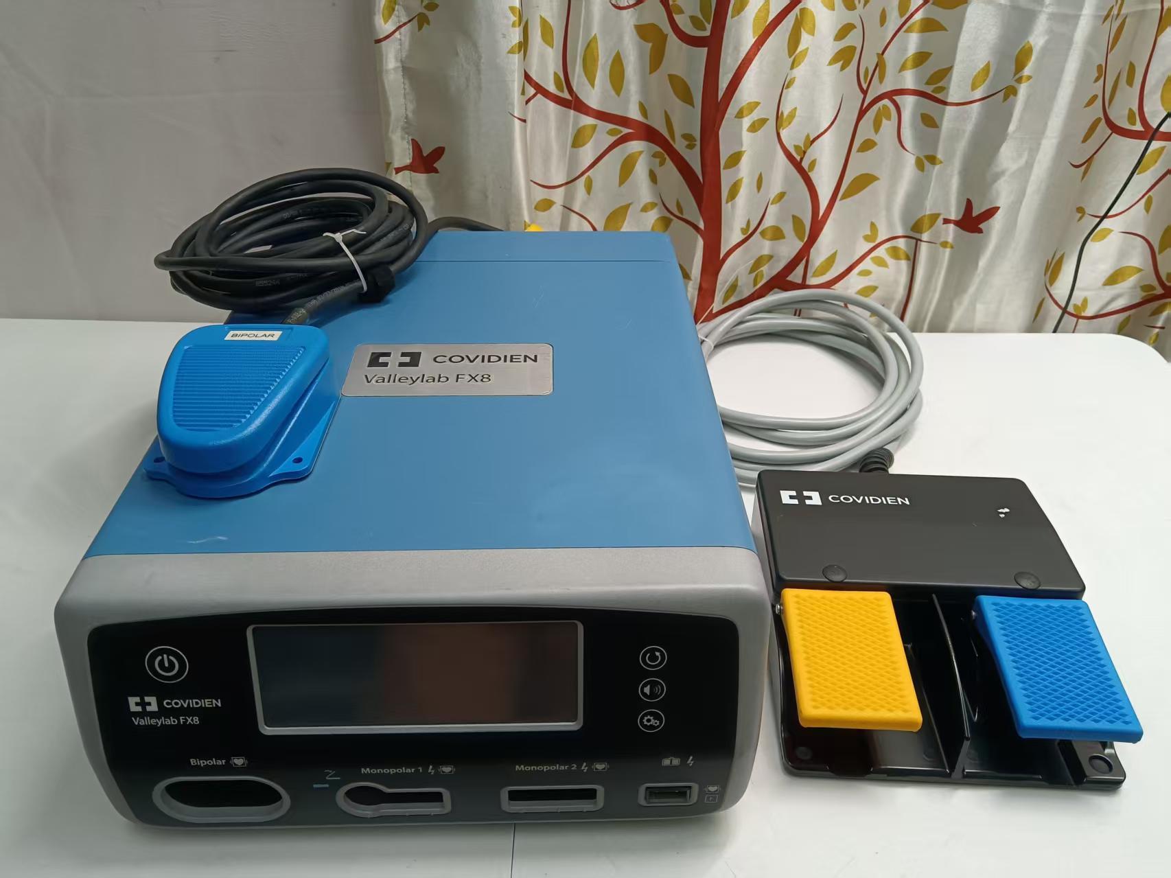 Covidien Valleylab FX8 electrosurgical unit with monopolar and bipolar footswitches front view
