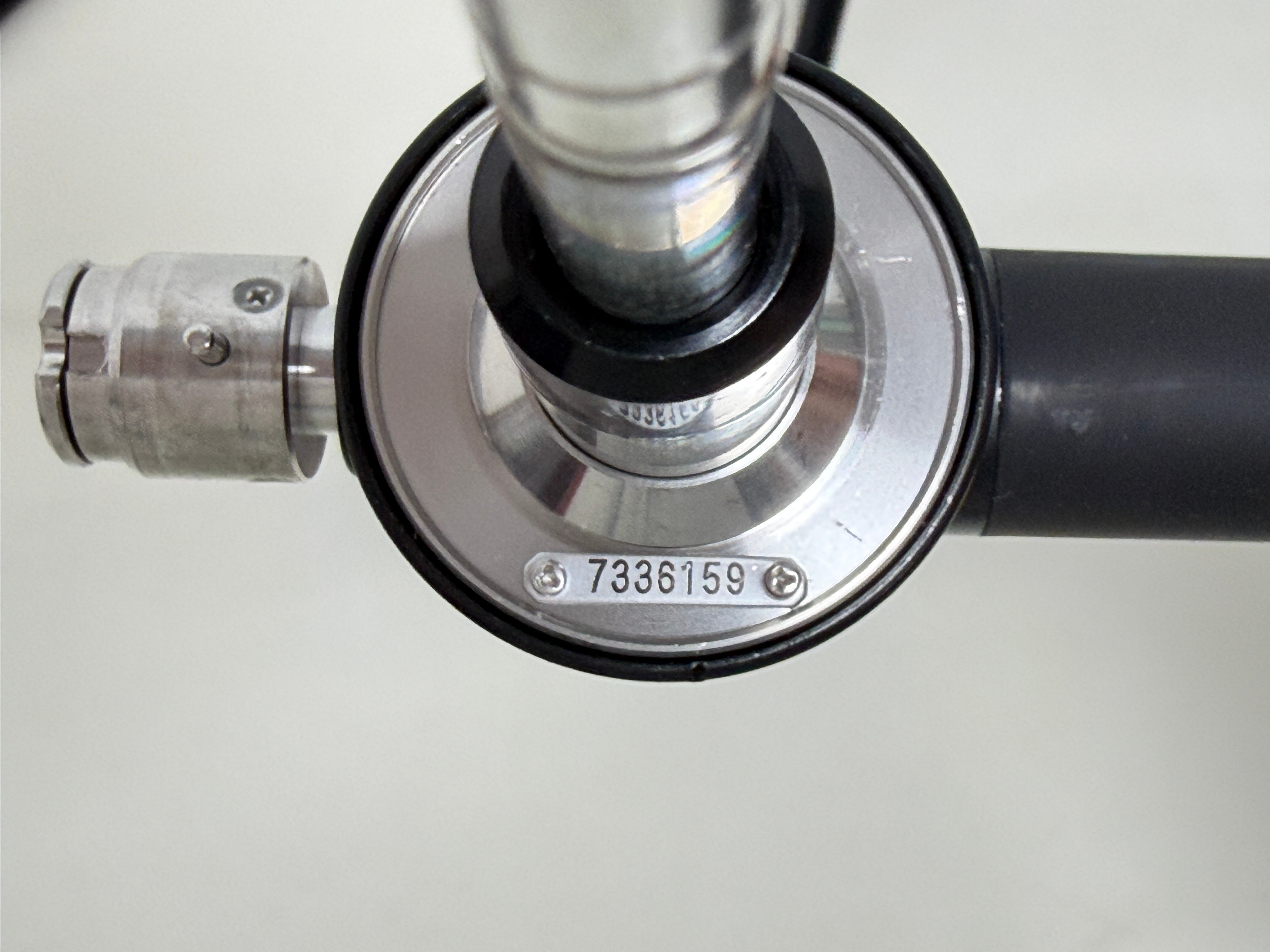 Olympus ENF-VH serial number plate 7336159, videoscope identification tag