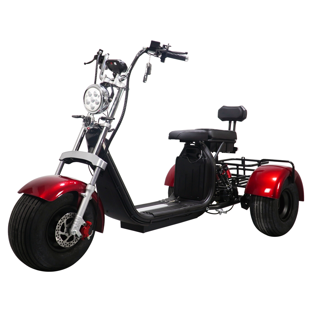 3PLUSCOCO Golf Scooter 3-Wheel Aluminum Alloy Electric Scooter with 10-Inch Citycoco Off-Road Tire 2000W Power 60V Voltage