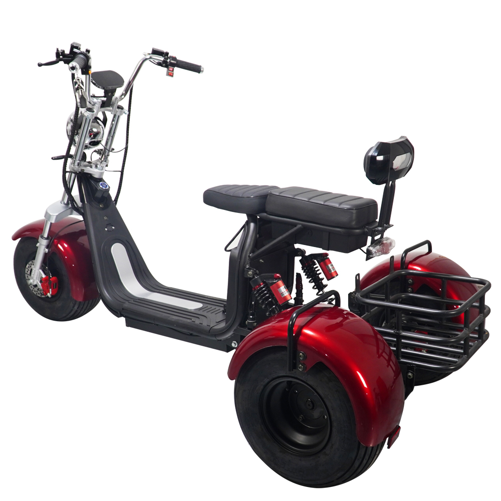 3PLUSCOCO Golf Scooter 3-Wheel Aluminum Alloy Electric Scooter with 10-Inch Citycoco Off-Road Tire 2000W Power 60V Voltage