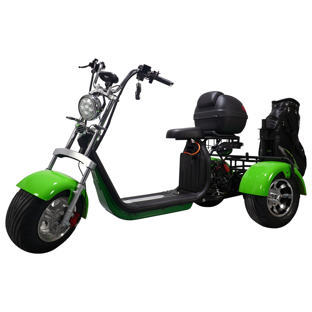 3PLUSCOCO Golf Scooter 3-Wheel Aluminum Alloy Electric Scooter with 10-Inch Citycoco Off-Road Tire 2000W Power 60V Voltage