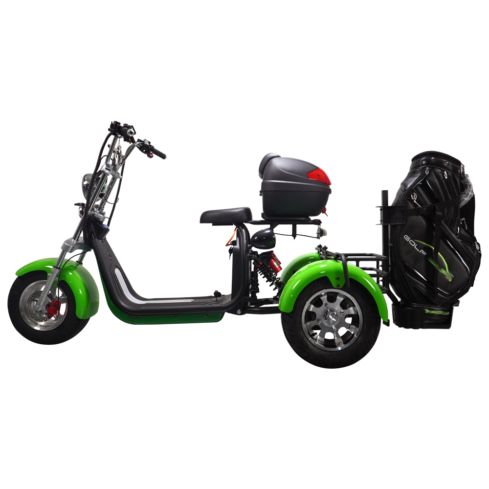 3PLUSCOCO Golf Scooter 3-Wheel Aluminum Alloy Electric Scooter with 10-Inch Citycoco Off-Road Tire 2000W Power 60V Voltage