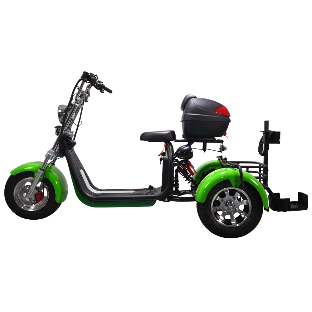 3PLUSCOCO Golf Scooter 3-Wheel Aluminum Alloy Electric Scooter with 10-Inch Citycoco Off-Road Tire 2000W Power 60V Voltage