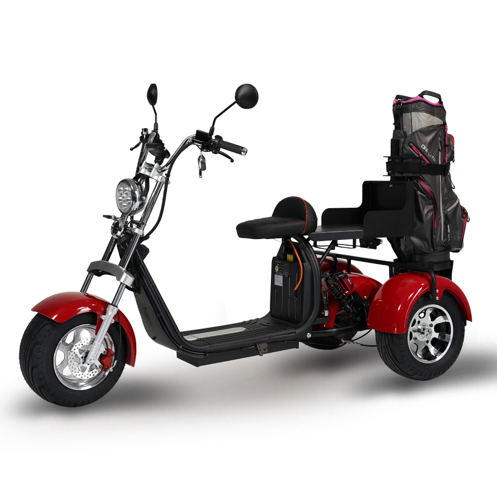 3PLUSCOCO Golf Scooter 3-Wheel Aluminum Alloy Electric Scooter with 10-Inch Citycoco Off-Road Tire 2000W Power 60V Voltage
