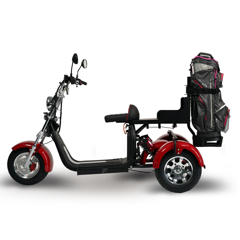 3PLUSCOCO Golf Scooter 3-Wheel Aluminum Alloy Electric Scooter with 10-Inch Citycoco Off-Road Tire 2000W Power 60V Voltage