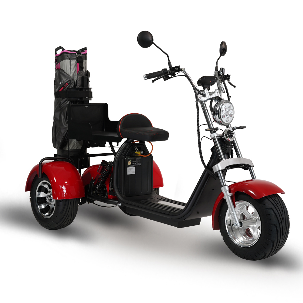 3PLUSCOCO Golf Scooter 3-Wheel Aluminum Alloy Electric Scooter with 10-Inch Citycoco Off-Road Tire 2000W Power 60V Voltage