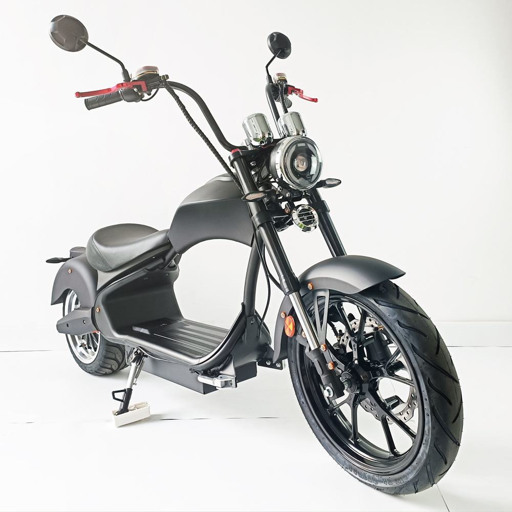 New 4000W 75km/h Chopper EEC COC Fat Tire Electric Citycoco Scooter Motorcycle MH3 Customized E-chopper with Double Seats
