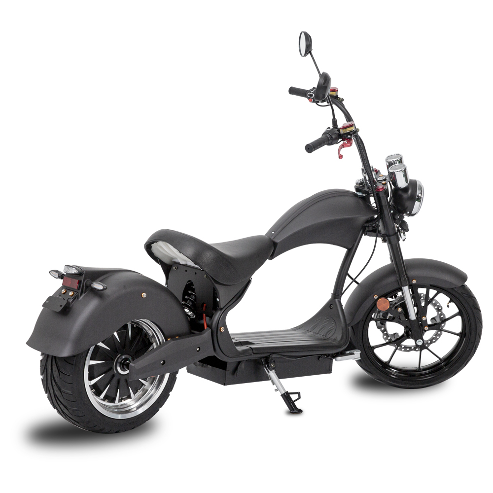 New 4000W 75km/h Chopper EEC COC Fat Tire Electric Citycoco Scooter Motorcycle MH3 Customized E-chopper with Double Seats