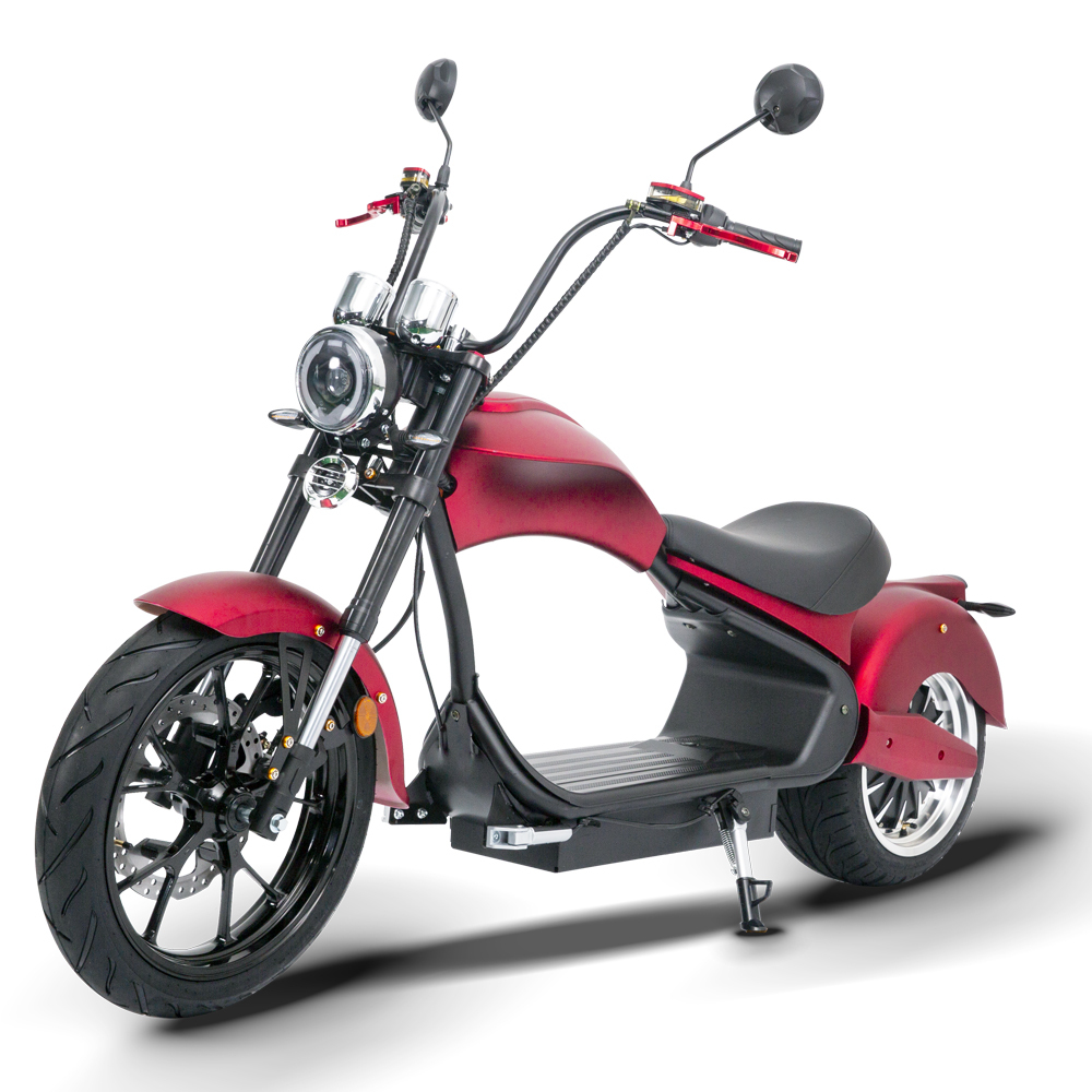New 4000W 75km/h Chopper EEC COC Fat Tire Electric Citycoco Scooter Motorcycle MH3 Customized E-chopper with Double Seats