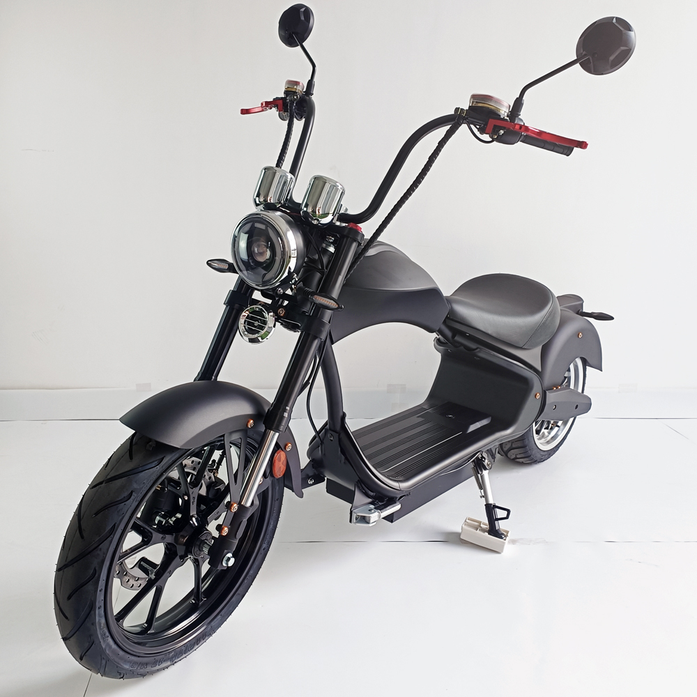 New 4000W 75km/h Chopper EEC COC Fat Tire Electric Citycoco Scooter Motorcycle MH3 Customized E-chopper with Double Seats