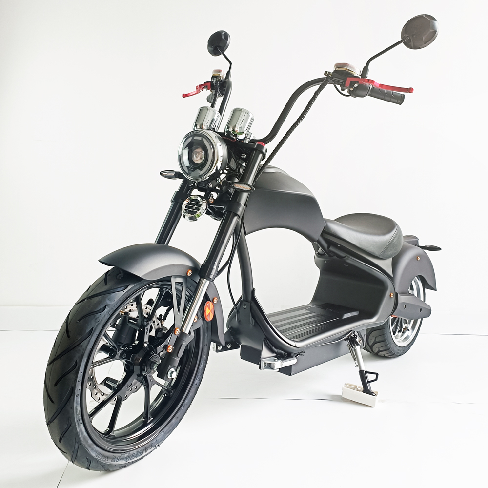 New 4000W 75km/h Chopper EEC COC Fat Tire Electric Citycoco Scooter Motorcycle MH3 Customized E-chopper with Double Seats