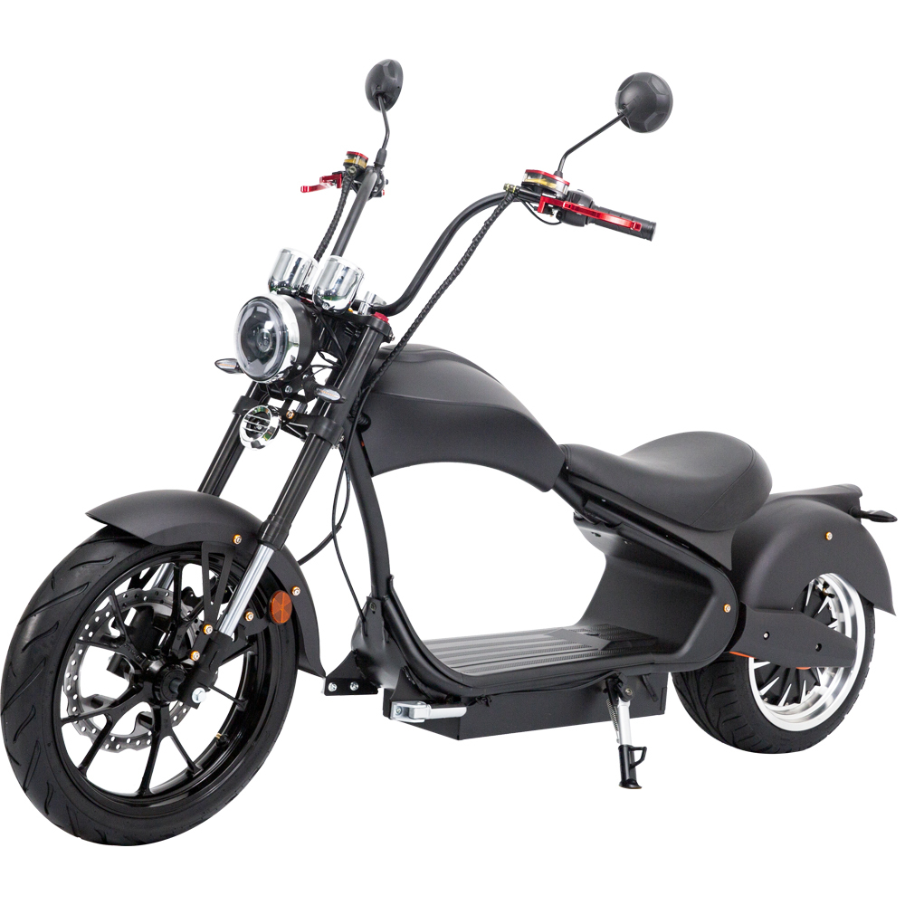 New 4000W 75km/h Chopper EEC COC Fat Tire Electric Citycoco Scooter Motorcycle MH3 Customized E-chopper with Double Seats