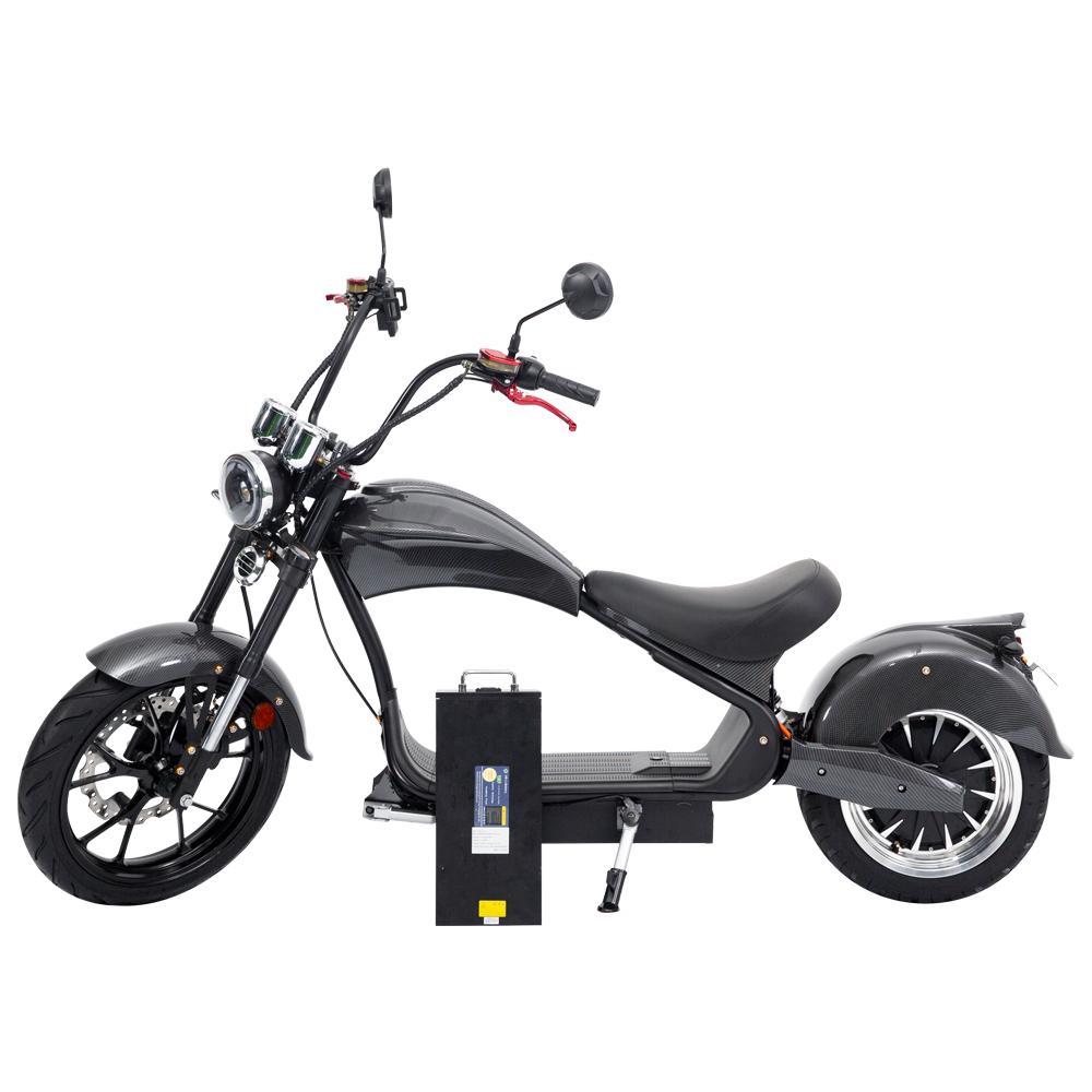 New 4000W 75km/h Chopper EEC COC Fat Tire Electric Citycoco Scooter Motorcycle MH3 Customized E-chopper with Double Seats