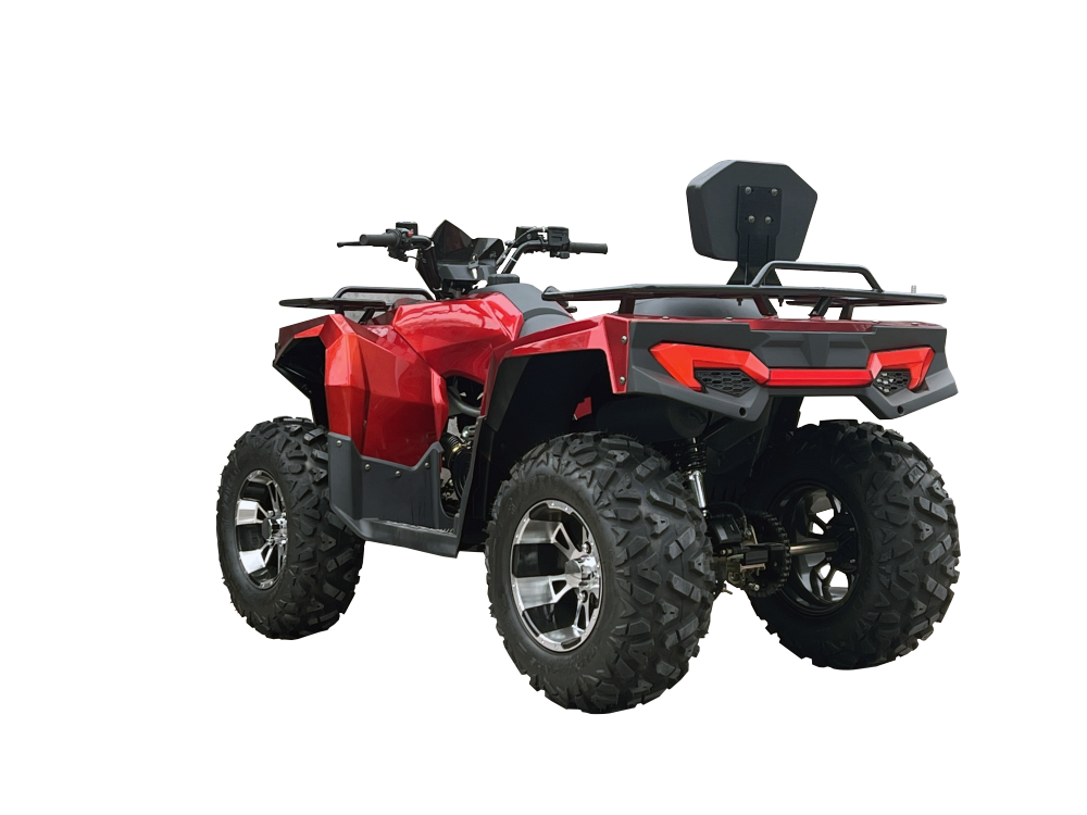 300CC Gas ATV 2WD Four Wheel 62km/h High Speed Big Off Road Tires 8.5L Fuel Independent Suspension DDP Stock Red