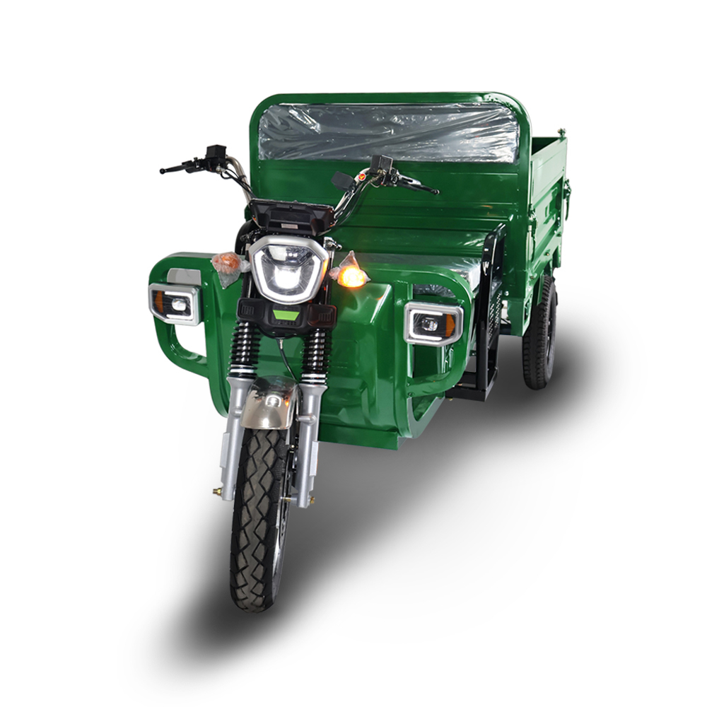 EEC COC Certified 3000W 3PLUSCOCO Electric Cargo Tricycle 1000kg Load 45kmh Quick Charge Lead-acid Battery