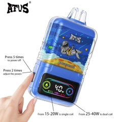ATVS 30000 puffs 0%/2%/3%/5% Nicotine Smart Screen Display Rechargeable Disposable Pen Vapes E cigs Wholesale