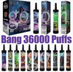 Bang 36000 puffs 0%/2%/3%/5% Nicotine Big Puffs Rechargeable Disposable Pen Vapes E cigs Wholesale
