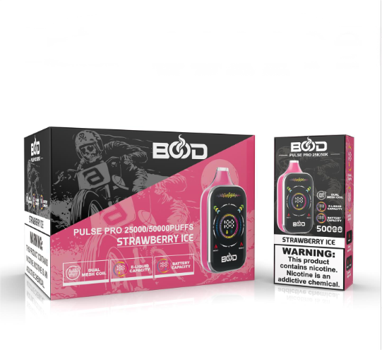 BOOD Pulse pro 25k/50k puffs 0%/2%/3%/5% Nicotine Smart Screen Display Rechargeable Disposable Pen Vapes E cigs Wholesale