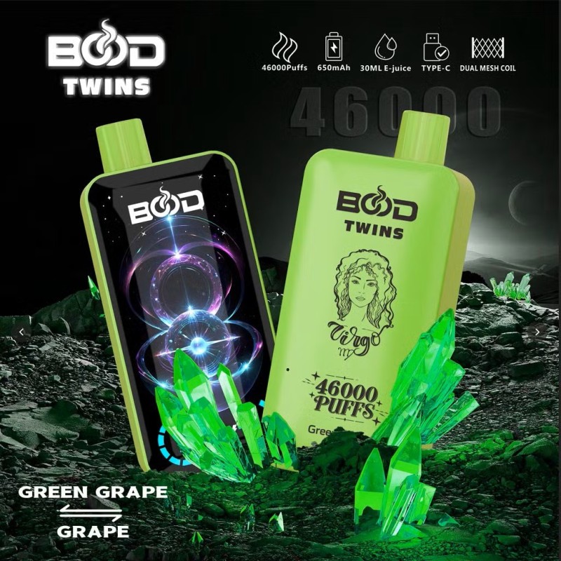 BOOD TWINS 46K Puffs 2% 5% Dual Flavors Low Nicotine Disposable Vape E cigs Wholesale