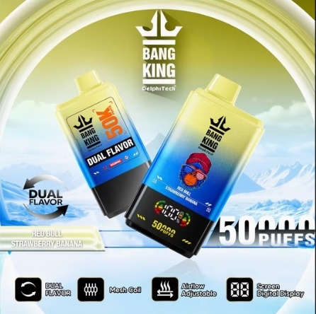 Bangking 50000 puffs 0%/2%/3%/5% Nicotine Dual Flavors Rechargeable Disposable Vapes E cigs Wholesale