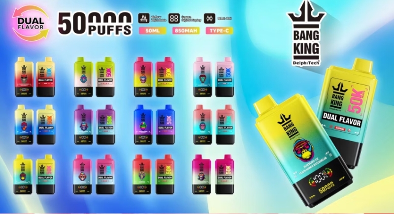 Bangking 50000 puffs 0%/2%/3%/5% Nicotine Dual Flavors Rechargeable Disposable Vapes E cigs Wholesale