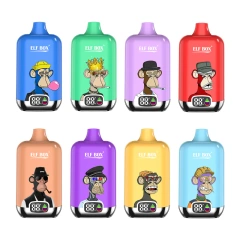 ELF BOX Digital box 12k puffs LED Display 2% 5% Low Nicotine Disposable Vape E cigs Wholesale