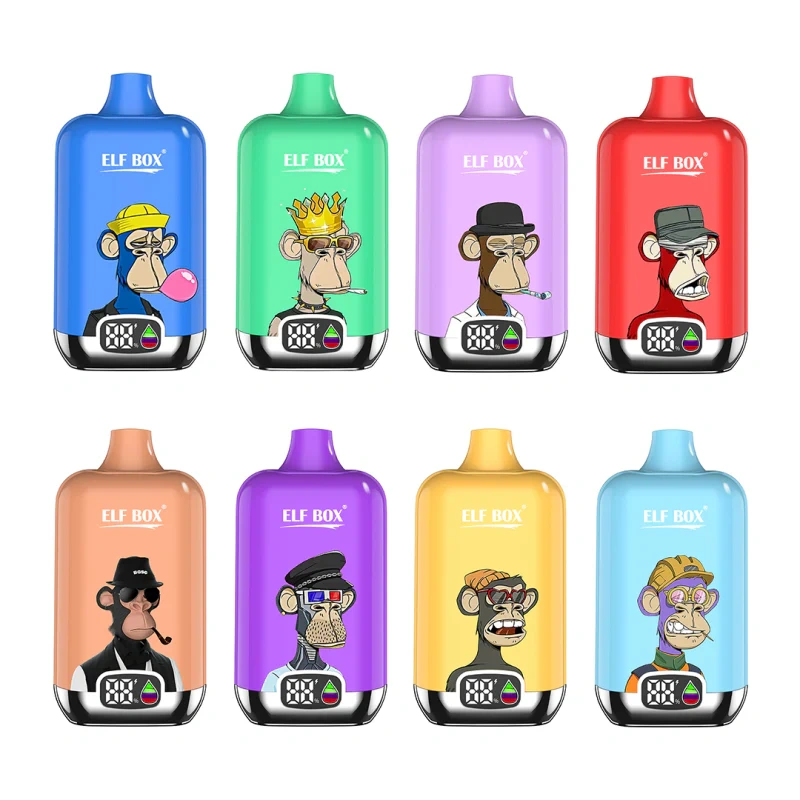 ELF BOX Digital box 12k puffs LED Display 2% 5% Low Nicotine Disposable Vape E cigs Wholesale