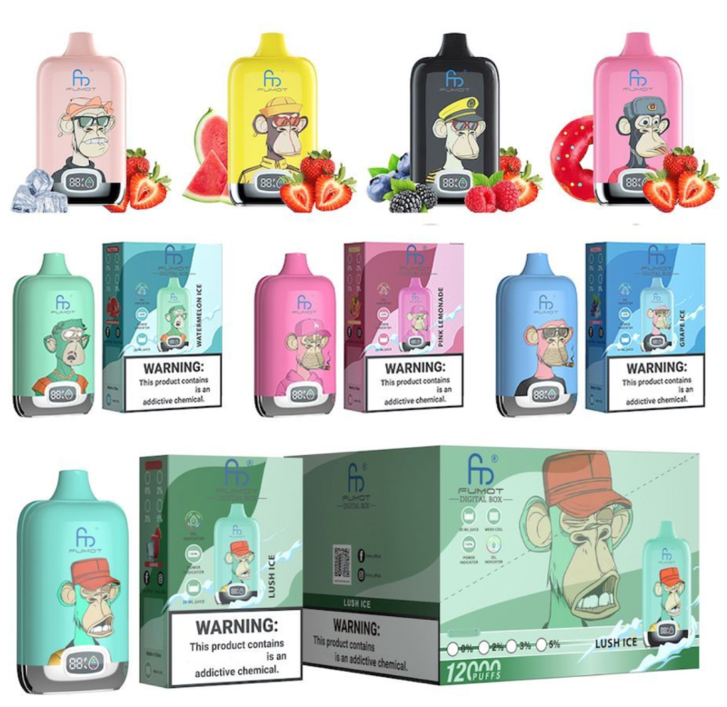 Fumot RandM Tornado Digital Box 12000 puffs LED Display Disposable Vape E Cigarettes 2% 5% Nicotine Wholesale