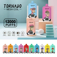 RahdM Tornado Digital box 12000 Puffs 2% 5% Low Nicotine Disposable Vape E cigs Wholesale