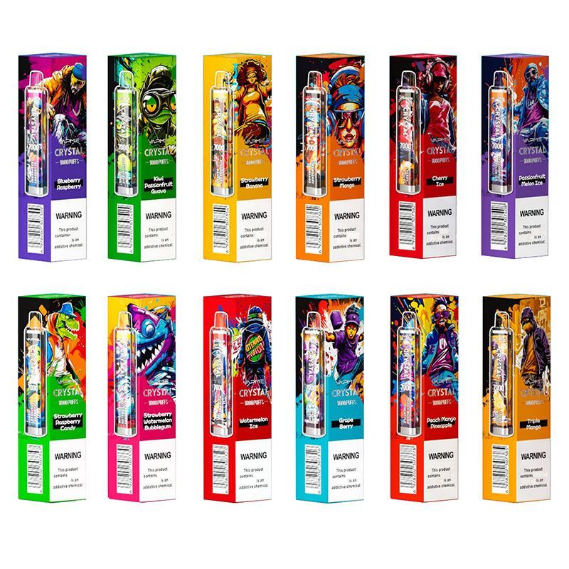 Vapme Crystal Vapes Puff 7000 LED Light 0% 2% 3% 5% Low Nicotine Disposable Vape E cigs Wholesale