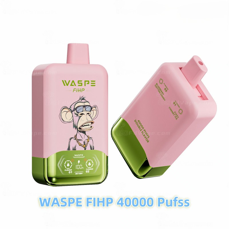 WASPE FIHP 40000 Puffs Double Flavor LED Screen 2% 5% Low Nicotine Disposable Vape E cigs Wholesale