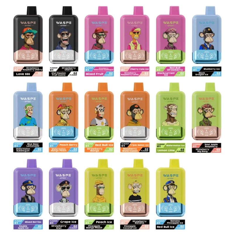 WASPE FIHP 40000 Puffs Double Flavor LED Screen 2% 5% Low Nicotine Disposable Vape E cigs Wholesale