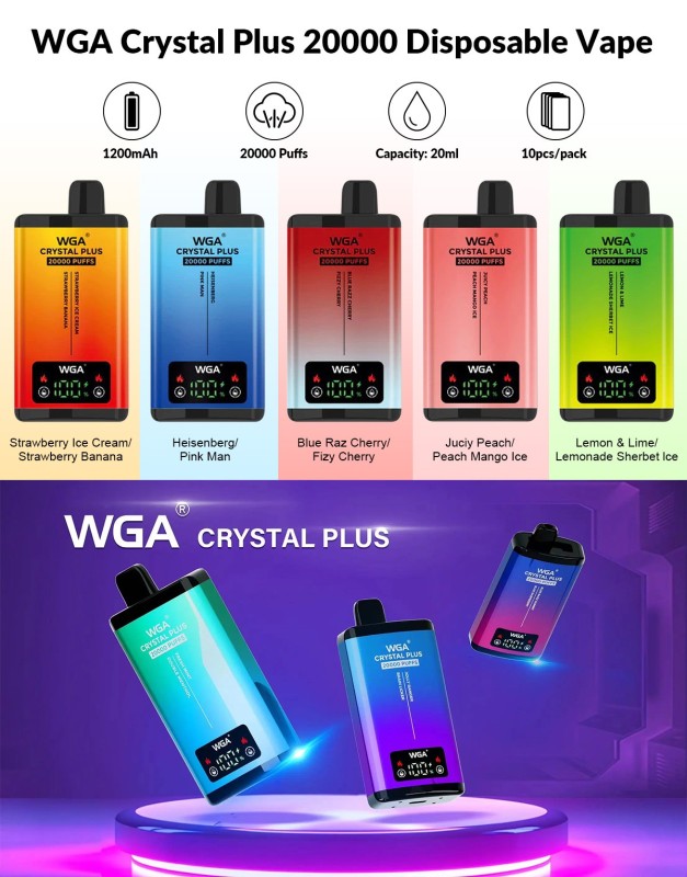 WGA Crystal Plus Switch 20000 Puffs Disposable Vape Dual flavor 2% Nioctine Wholesale