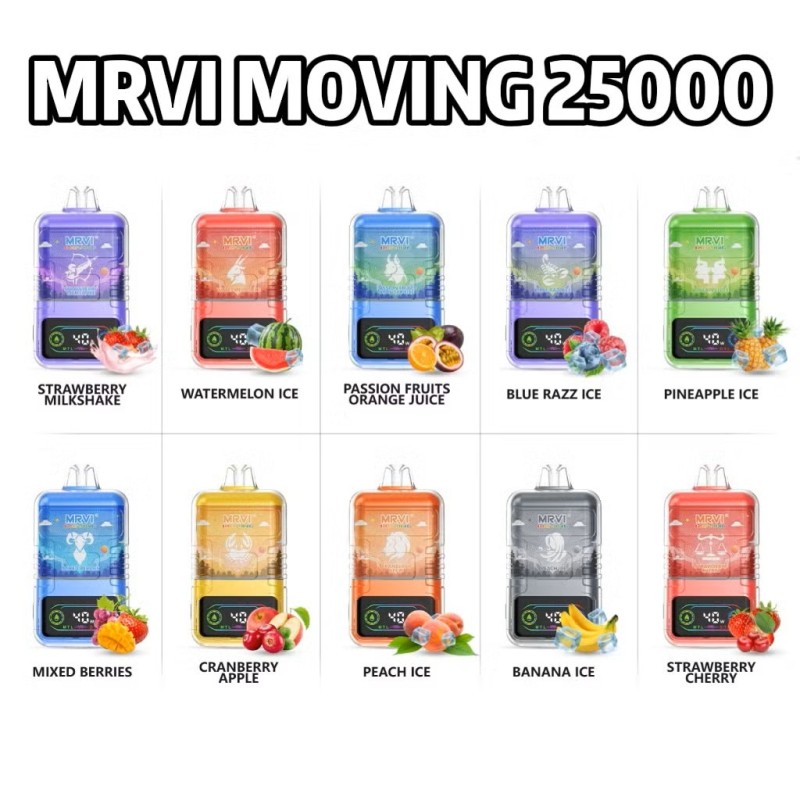 MRVI Moving 25000 Puffs MTL&DTL 2% 5% Nicotine Disposable Vape E cigs Wholesale