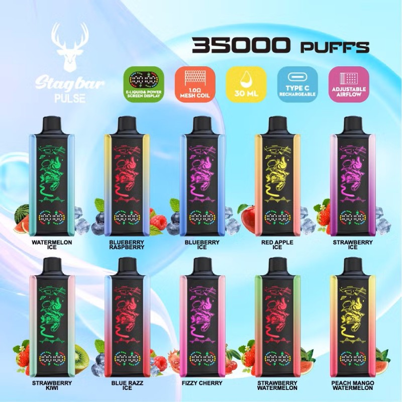 Stagbar Pulse 35000 Puffs 2% 5% Nicotine Disposable Vape E cigs Wholesale