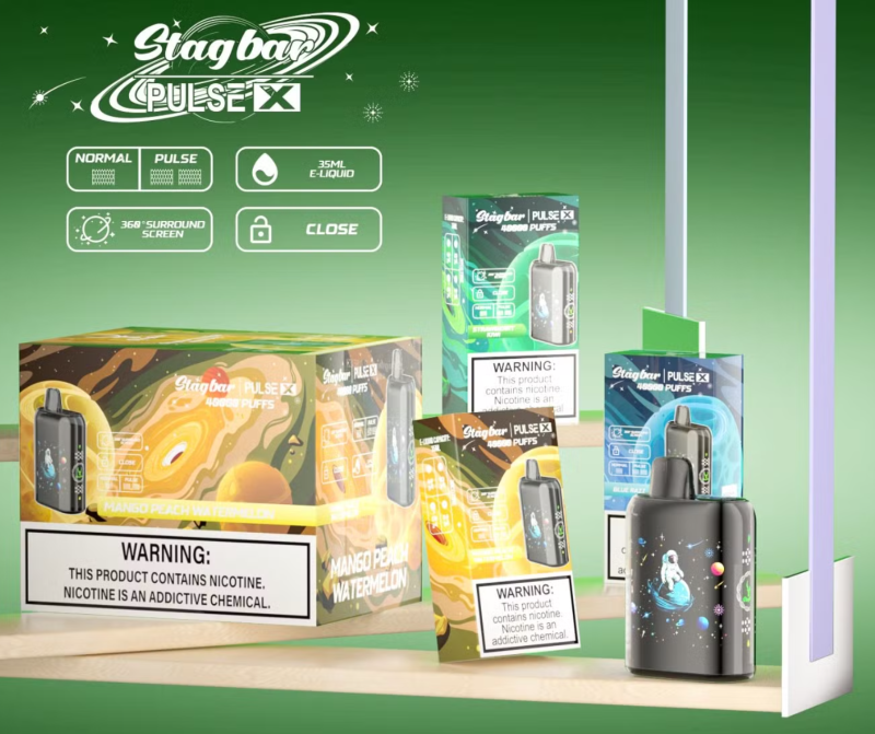 Stagbar Pulse X 40000 Puffs 2% 5% Nicotine with 360°Surround Screen Disposable Vape E cigs Wholesale