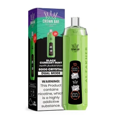 Al Fakher Crown bar 8000 Puffs Pro Crystal Dual Mode Big Cloud DTL Disposable Vape LED Display Disposable Vape E Cigarettes 5% Nicotine Wholesale