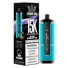 Al Fakher Crown bar 15000 Puffs Hypermax Big Cloud DTL Disposable Vape LED Display Disposable Vape E Cigarettes 5% Nicotine Wholesale